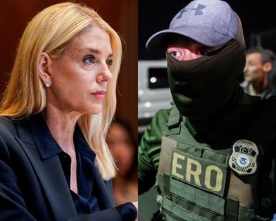 Pam Bondi denies knowing Ice agents wore masks during raids despite video evidence