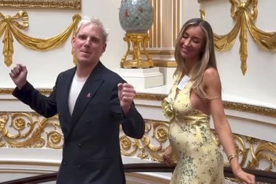 Sophie Habboo and Jamie Laing mock Meghan Markle and Prince Harry hospital twerk at Buckingham Palace