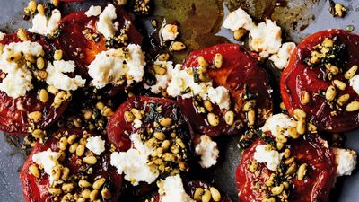 Sweet, sticky and herbaceous, this side dish is a symphony of Middle Eastern flavors
