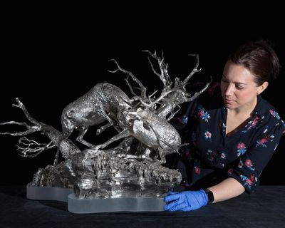 ‘Extraordinary’ silver sculpture inspired by love that scandalised Victorian society goes on show