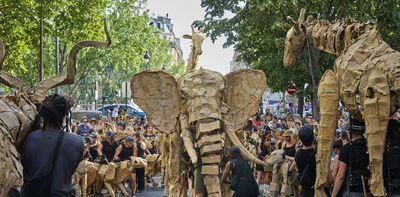 How huge migrating animal puppets captivate in ways that climate news can’t