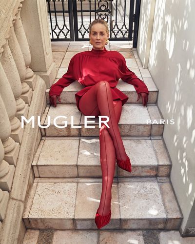 Sharon Stone Is Back Modeling for Mugler Appearing in Ads for Its Re/Edit Capsule