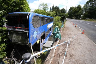 Five taken to hospital after bus crashes into river in ‘scene like movie Speed’