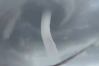 Extraordinary close-up video of double water spouts look like something from Hollywood disaster movie