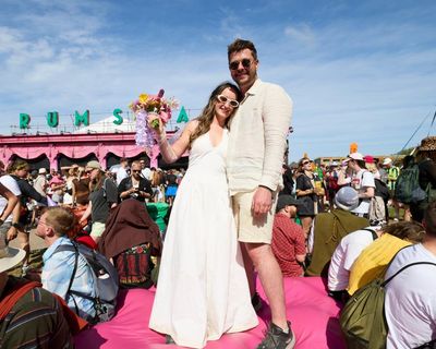 A ‘secret’ Lorde set and a spiritual wedding: Glastonbury gets off to sunny start