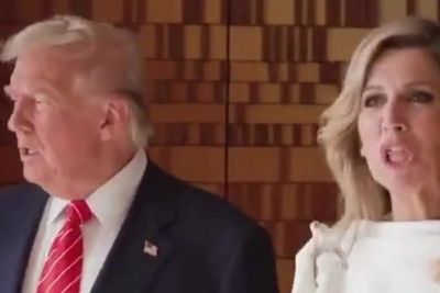 Watch: Dutch queen appears to pull face while meeting Trump