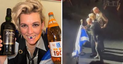 'FREEDOM!': US music star poses with Irn-Bru and Saltire in Glasgow appearance
