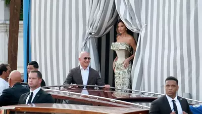 ‘Venice once again reveals itself to be a global stage’: Jeff Bezos spotted in black tuxedo hours before tying the knot with Lauren Sánchez