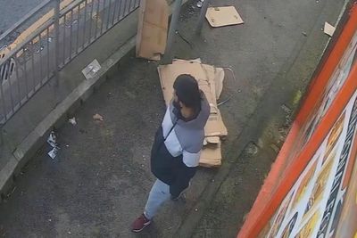 Moment man walks away after stabbing wife to death as she pushed baby in pram