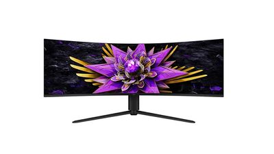 I'm tempted by this huge 57-inch dual 4K curved monitor but I'll definitely have to get a bigger desk