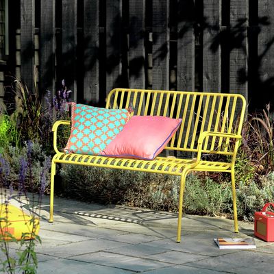 Sorry, boring garden furniture – Habitat’s bestselling garden bench under £150 has had a colourful makeover that’s right on trend