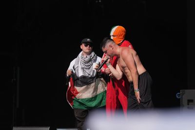 Kneecap lead Glastonbury crowd in chants against Prime Minister Sir Keir Starmer