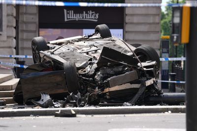 Young man fighting for life after BMW overturns in Piccadilly Circus