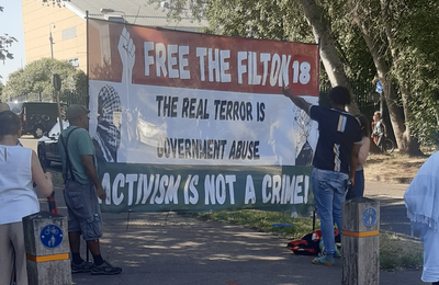 Palestine Action protest at Woolwich crown court as activists appear in the dock