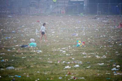 Glastonbury site left strewn with rubbish as 200,000 fans depart 2025 festival
