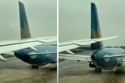 Watch: Boeing plane slices another aircraft’s tail at major airport