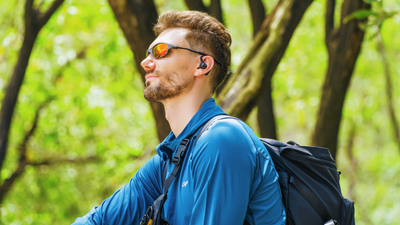 Trek along to your favorite tunes as you navigate the wilderness with OpenRock's latest lightweight open-ear earbuds