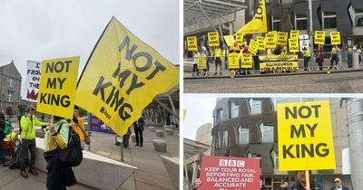'Not my King!': Protesters gather as royal family visits Edinburgh