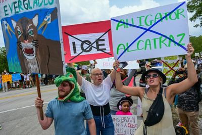Trump Heads For 'Alligator Alcatraz' Migrant Detention Center