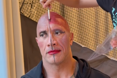 The Rock shows off makeover given by two young daughters