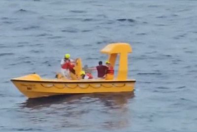Moment dad and daughter rescued after she falls overboard on Disney cruise