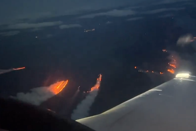 Plane passenger’s video captures vast spread of Scottish wildfires