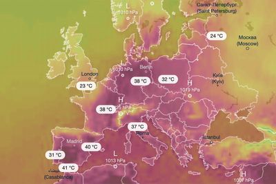 Mapped: The hottest locations in Europe’s 46C heatwave after two die in Catalonia wildfire