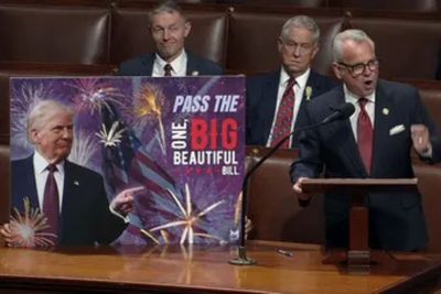 Democrat Rep. Blasts GOP 'Cult' After Colleague Displays Poster of Trump on House Floor