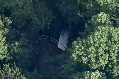 Skydiving plane goes off New Jersey runway and crashes into woods, sending at least 15 to hospital