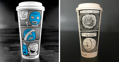 34 Times This Artist Turned Coffee Cups Into Hilariously Relatable Cartoons