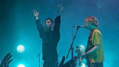 Fontaines D.C. bring pro-Palestine group on stage at Roskilde festival in Denmark