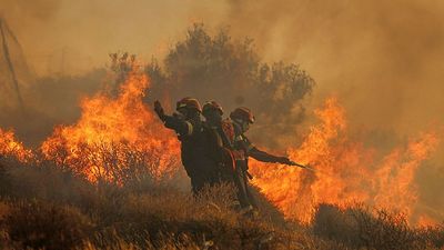 Watch: Firefighters battle major wildfire on Greek island of Crete