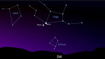 See the bright star Spica close to the waxing gibbous moon on July 3