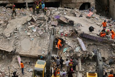 A multistory building collapse in Pakistan's port city of Karachi kills at least 6 people
