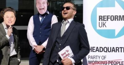 Protesters stage demonstration inside Reform UK's headquarters