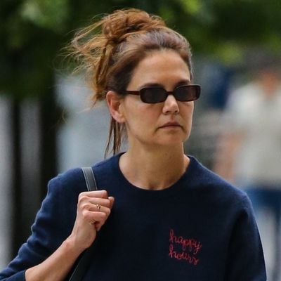Katie Holmes Debuts a $3,400 Khaite Bag With Unexpected Pants and Glove Ballet Flats