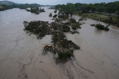Huge scope of deadly Texas flooding captured in footage shot from bridge