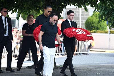 Diogo Jota’s family and Liverpool players gather at funeral
