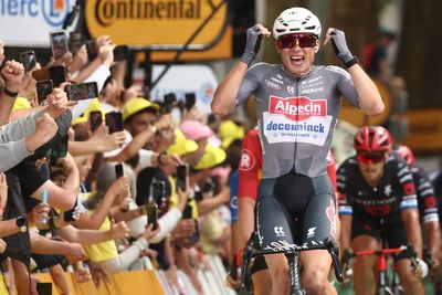 Jasper Philipsen emerges from the chaos to win stage 1 of Tour de France in Lille