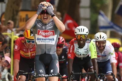 2025 Tour de France stage 1: Jasper Philipsen prevails to seize first yellow jersey as Evenepoel loses time in crosswind chaos