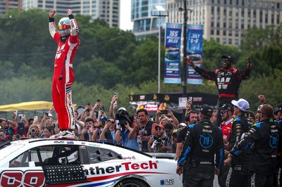 Shane van Gisbergen sweeps Chicago weekend with chaotic NASCAR Cup race win