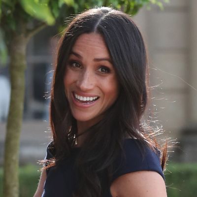 Meghan Markle Hosts Cocktail Hour in a Tapestry Knit Matching Set and Princess Diana's Heirloom Diamond Bracelet
