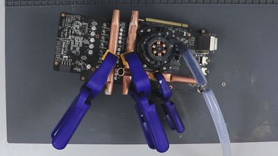 Crazed modder straps DIY copper waterpipes to GTX 1060, sets world overclocking records in 12600KF category — card hits 2,202 MHz, takes top six Fire Strike scores