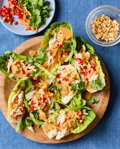 Rukmini Iyer’s quick and easy recipe for lemongrass chicken lettuce wraps