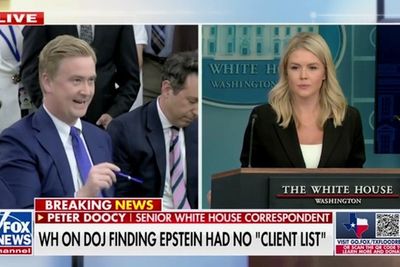Fox News’ Peter Doocy corners Karoline Leavitt on Pam Bondi’s broken Epstein ‘client list’ promise