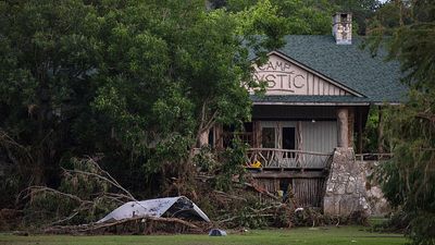 Watch: Rapid floodwaters sweep through Texas camp region