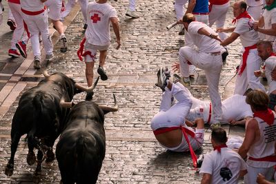 One man gored and others bruised in Spain’s bull running festival