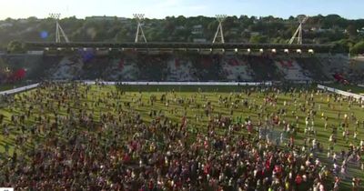 Pitch invasion stops Celtic trophy presentation in Cork