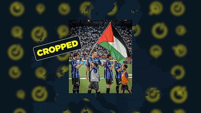 False image shows Inter Milan supporting Palestine with flag