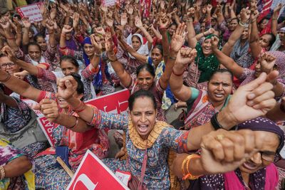 Indian workers go on a daylong nationwide strike against Modi's economic reforms